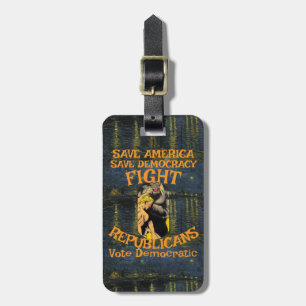 DEMOCRAT ZL X1 KP PARTY VOTE ELECTION COST TEE LUGGAGE TAG