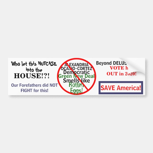 Democratic Alexandria Ocasio-Cortez Edit YEAR Bumper Sticker (Front)