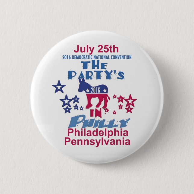 Democratic Convention 6 Cm Round Badge (Front)