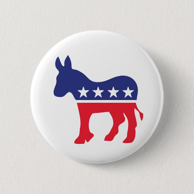 Democratic Donkey American Politics 6 Cm Round Badge (Front)