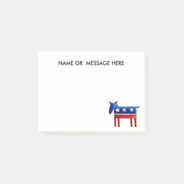Democratic Donkey Custom Name Or Message Post-it Notes (Front)