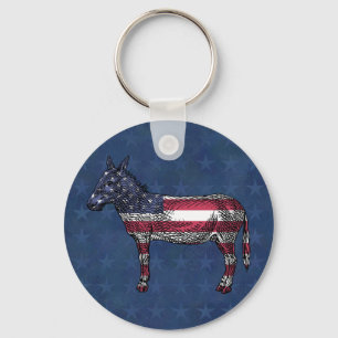 Democratic Donkey Keychain