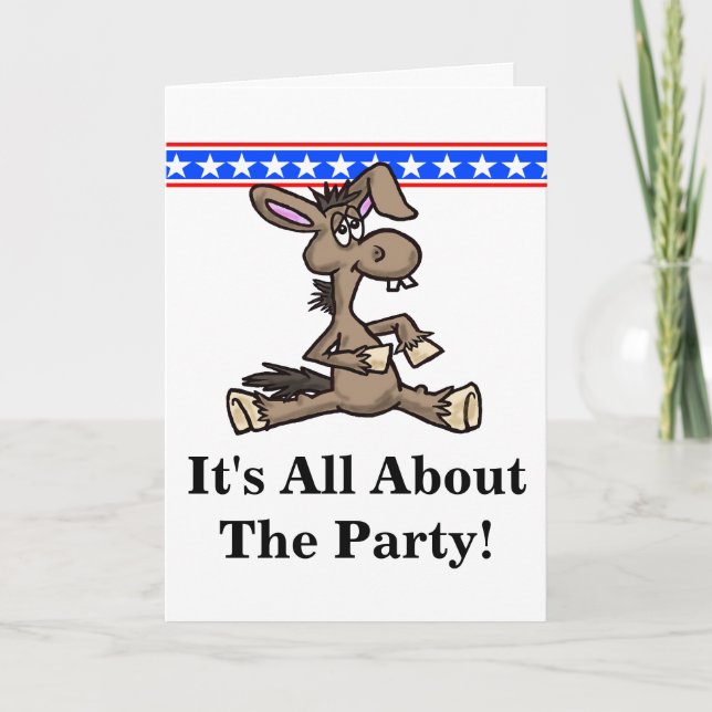 Democratic Donkey Political Birthday Card (Front)