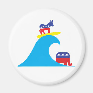 Democratic Donkey rides the Blue Wave Magnet