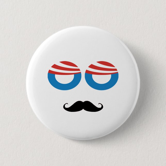 Democratic Man - Mustache You A Question 6 Cm Round Badge (Front)