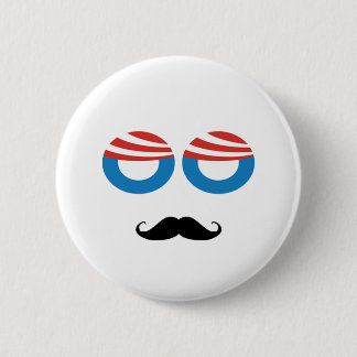 Democratic Man - Mustache You A Question 6 Cm Round Badge