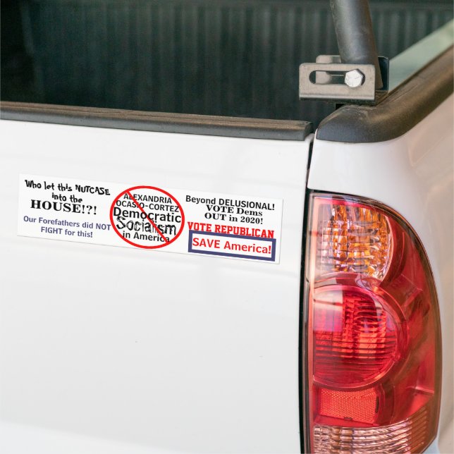 Democratic Ocasio-Cortez Edit Election YEAR Bumper Sticker (On Truck)