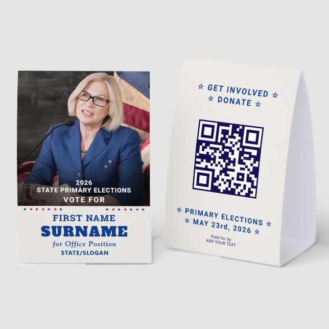 Democratic Party Campaign Personalized QR & Photo (Front/Back)