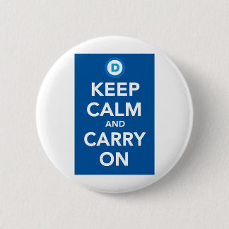 Democratic Party Keep Calm Blue.png 6 Cm Round Badge