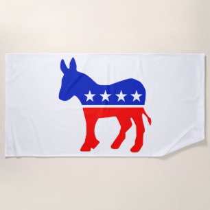 Democratic Party Political Emblem (Donkey) Beach Towel