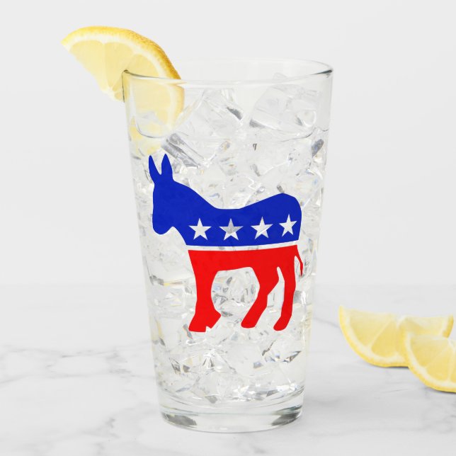 Democratic Party Political Emblem (Donkey) Glass (Front Ice)
