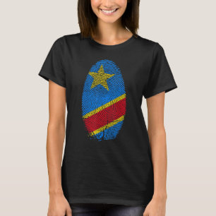Democratic Republic Congo Flag Fingerprint Dna T-Shirt