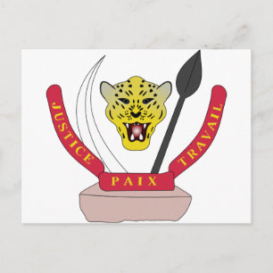 Democratic Republic of Congo coat of arms Postcard