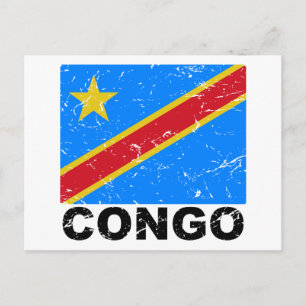 Democratic Republic of Congo Vintage Flag Postcard