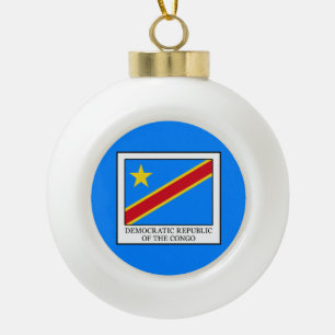 Democratic Republic of the Congo Ceramic Ball Christmas Ornament