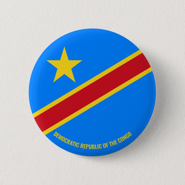 Democratic Republic of the Congo Flag Charming 6 Cm Round Badge (Front)