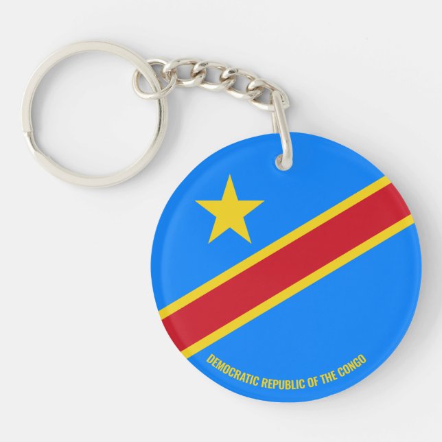 Democratic Republic of the Congo Flag Charming Key Ring (Front)
