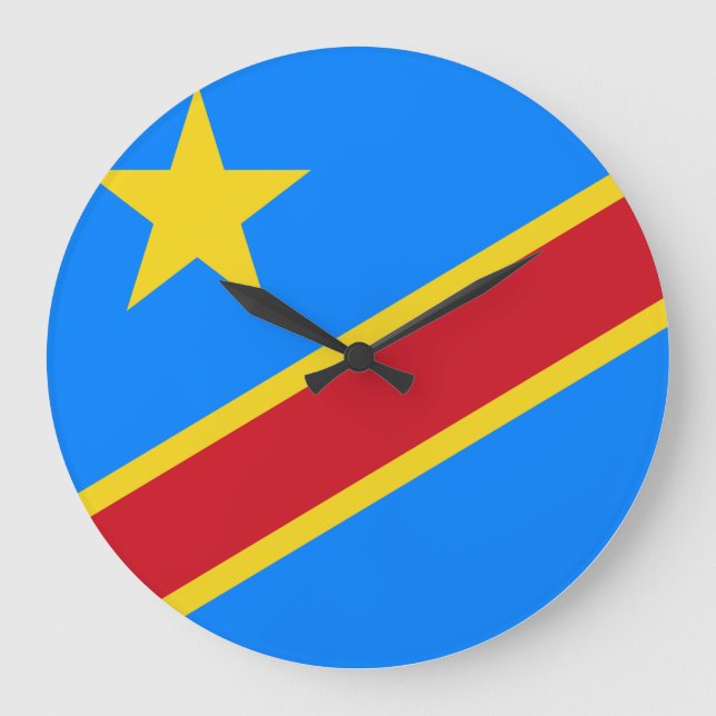Democratic Republic of the Congo Flag Large Clock (Front)