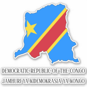 Democratic Republic of the Congo Flag Map