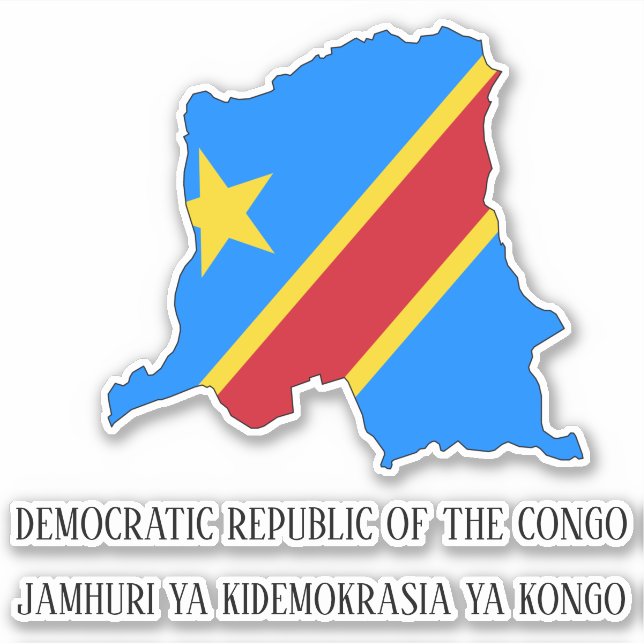 Democratic Republic of the Congo Flag Map (Front)