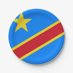 Democratic Republic of the Congo Flag Paper Plate