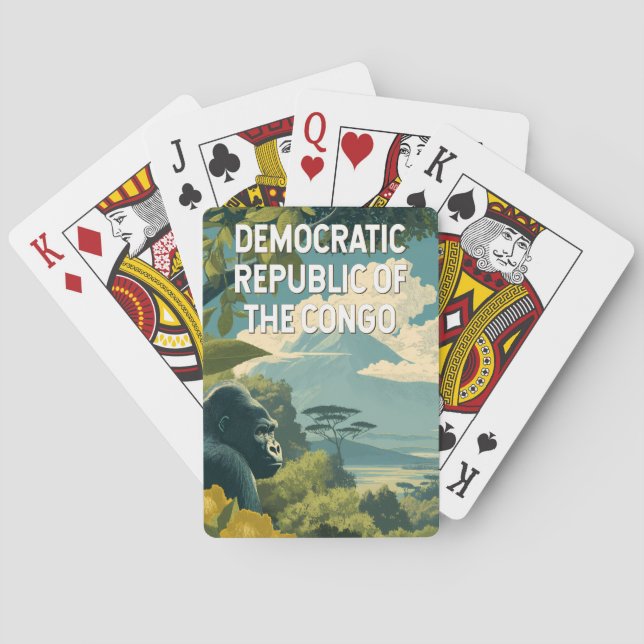 Democratic Republic of the Congo Illustration Playing Cards (Back)
