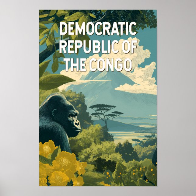 Democratic Republic of the Congo Illustration Poster (Front)