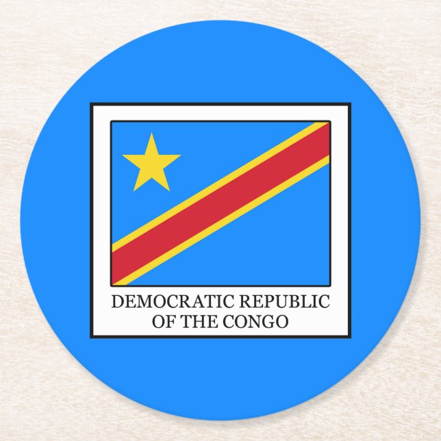 Democratic Republic of the Congo Round Paper Coaster (Front)