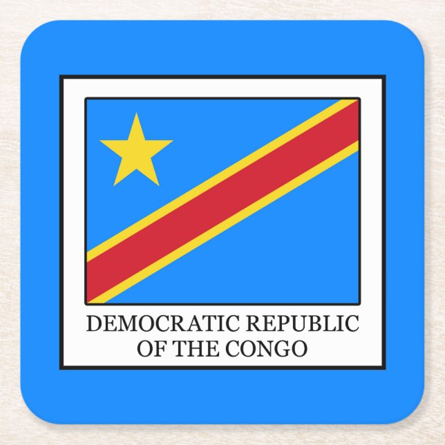 Democratic Republic of the Congo Square Paper Coaster (Front)