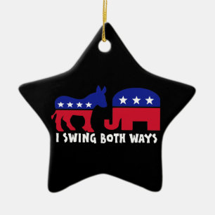 Democratic Republican Swing Voter Ceramic Tree Decoration