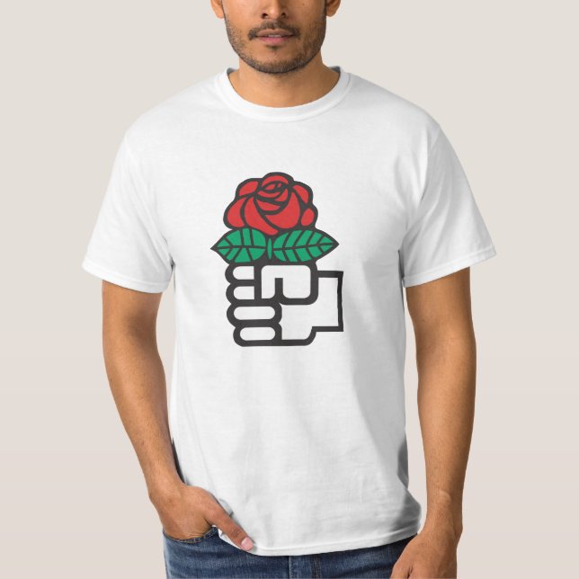 Democratic Socialism (The Fist and Rose Symbol) T-Shirt (Front)