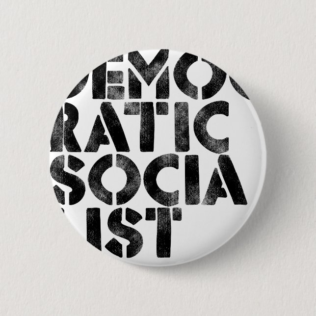 Democratic Socialist 6 Cm Round Badge (Front)