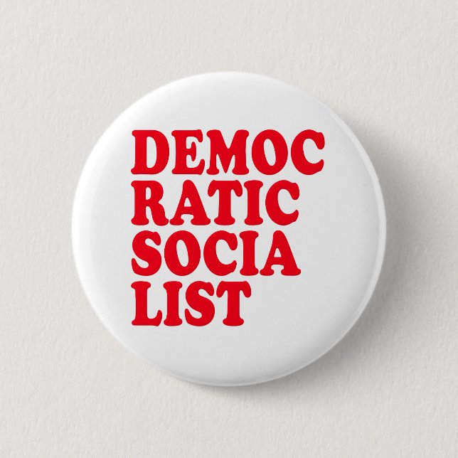 Democratic Socialist 6 Cm Round Badge (Front)