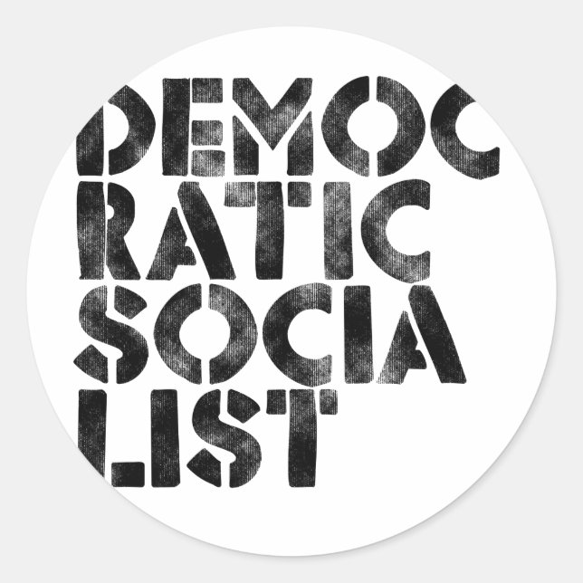 Democratic Socialist Classic Round Sticker (Front)