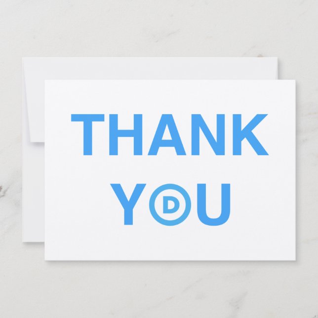 Democratic THANK YOU card (Front)