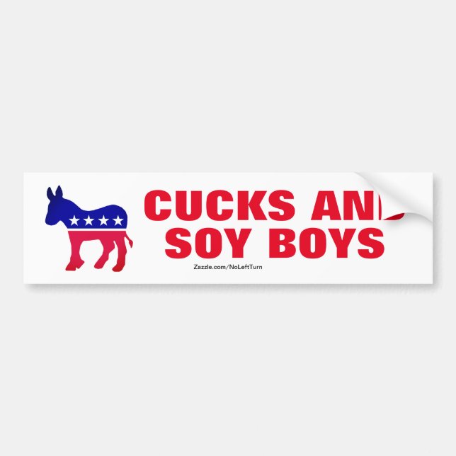 Democrats Are Cucks and Soy Boys Bumper Sticker (Front)
