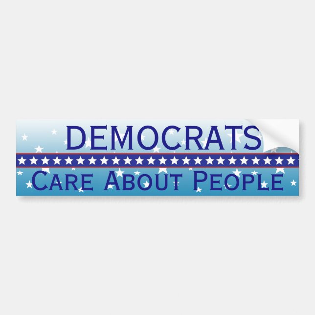Democrats Care About People Bumper Sticker (Front)