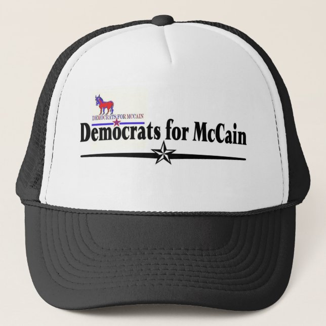DEMOCRATS FOR MCCAIN TRUCKER HAT (Front)