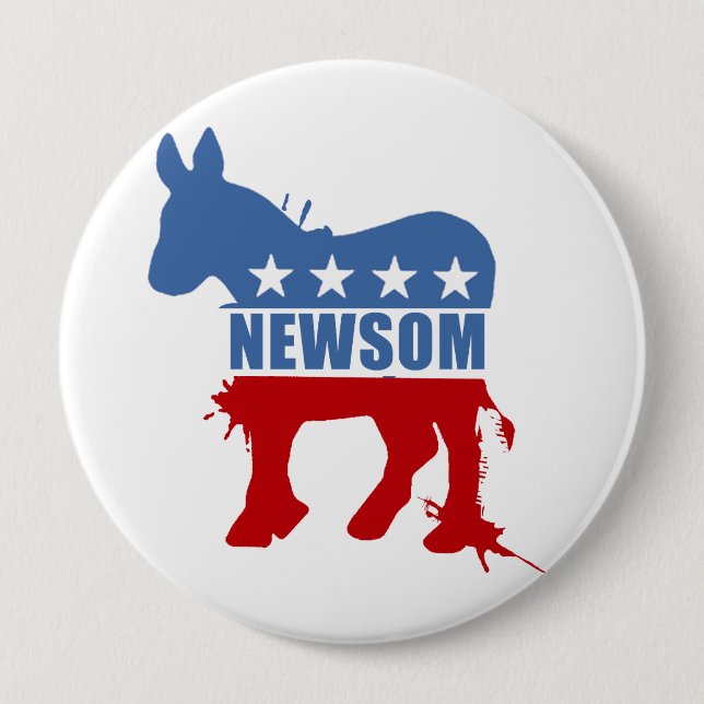 Democrats for Newsom 10 Cm Round Badge (Front)