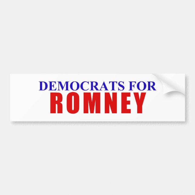 Democrats for Romney Bumper Sticker (Front)