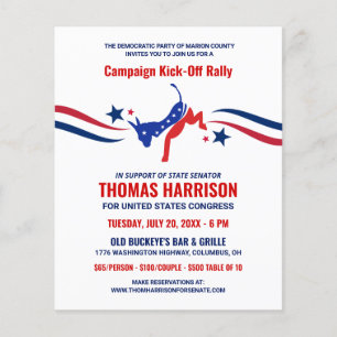 Democrats Fundraising Campaign Kickoff Budget Flyer