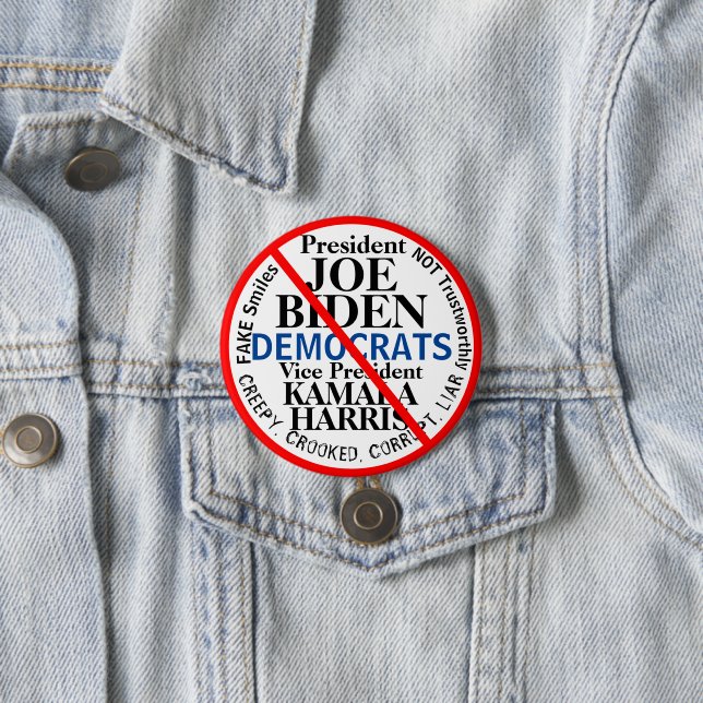 Democrats President Joe Biden Kamala Harris 7.5 Cm Round Badge (In Situ)