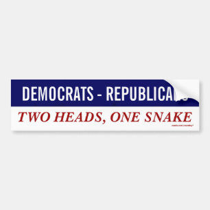 Democrats-Republican Two heads one snake Bumper Bumper Sticker