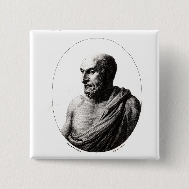 Democritus 15 Cm Square Badge (Front)