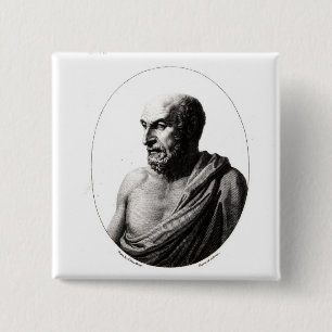 Democritus 15 Cm Square Badge