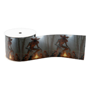 Demogorgon Creatures Around a Campfire Grosgrain Ribbon