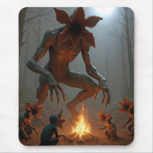 Demogorgon Creatures Around a Campfire Mouse Mat
