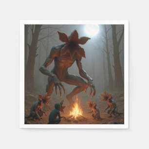Demogorgon Creatures Around a Campfire Napkin