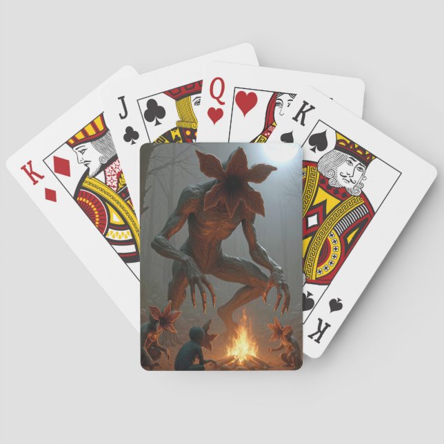 Demogorgon Creatures Around a Campfire Playing Cards (Back)