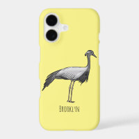 Demoiselle crane bird cartoon illustration